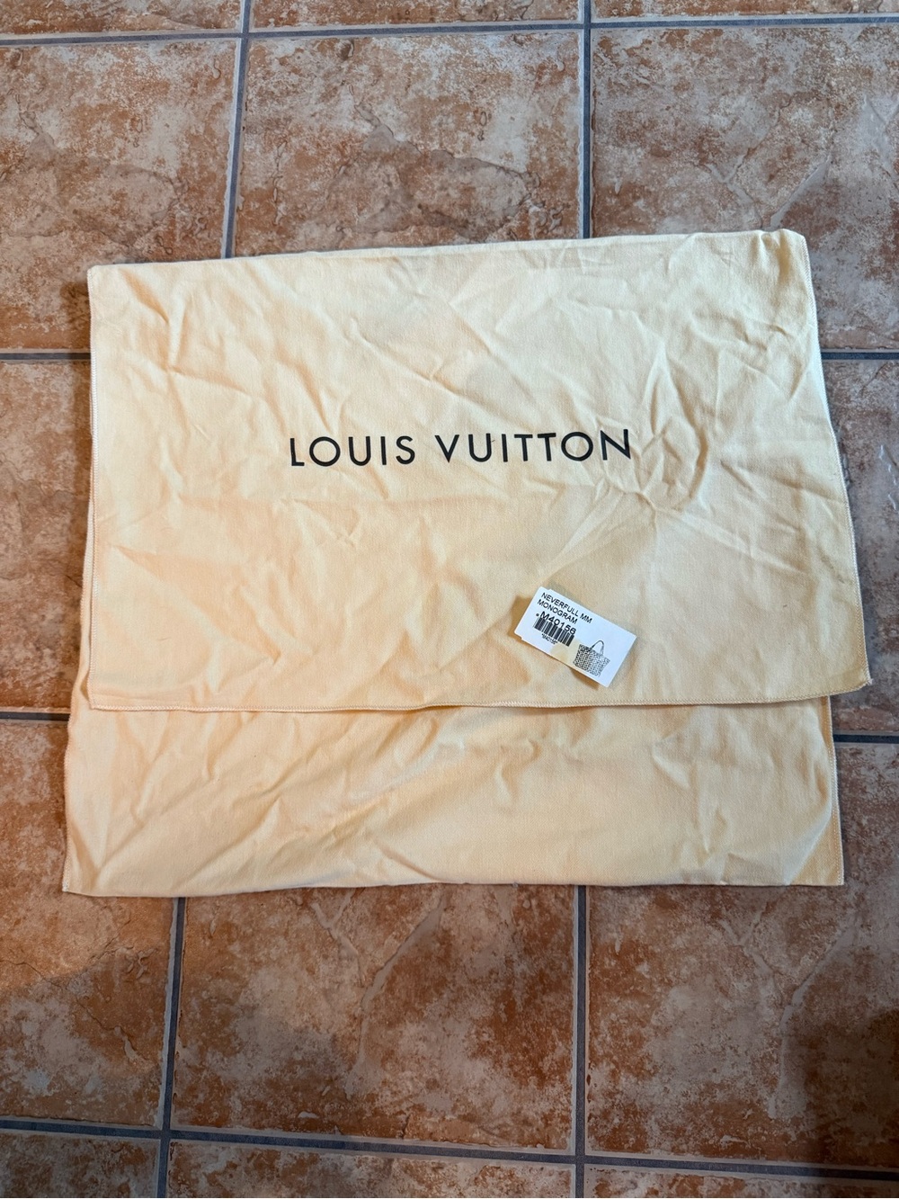 Louis Vuitton Cream Cotton Dust Bag, Box, and Bag